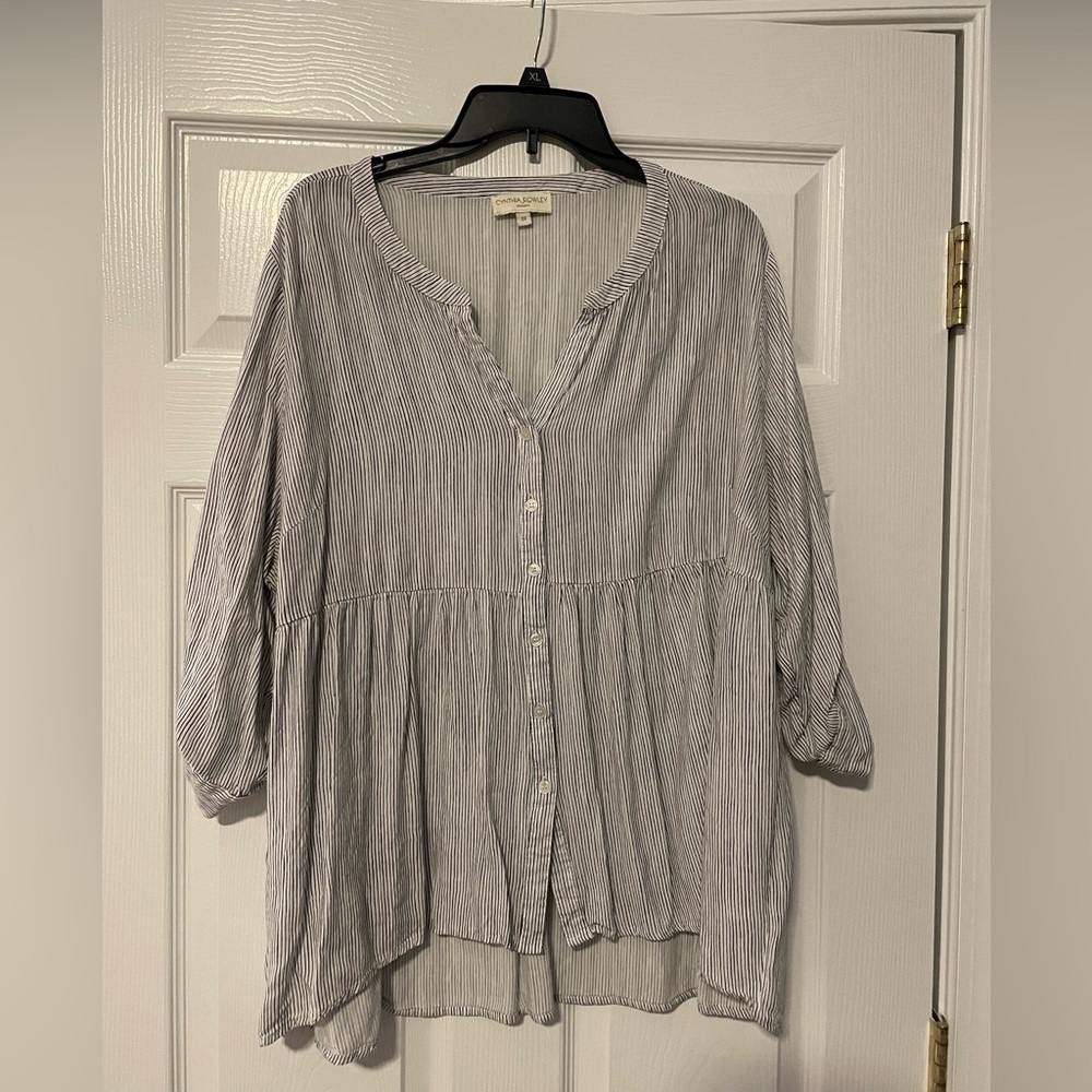 Cynthia Rowley XL black and white blouse
